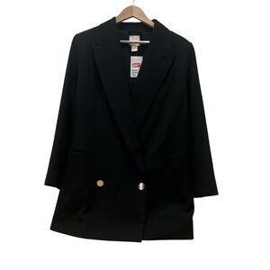 H&M Oversized Women's Single Breasted Black Blazer Coat